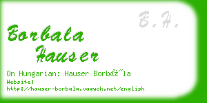 borbala hauser business card